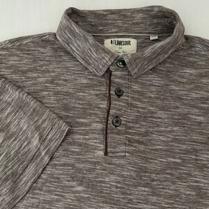 Linksoul Polo Shirt Mens Medium Brown Gray Heathered Short Sleeve Golf Casual